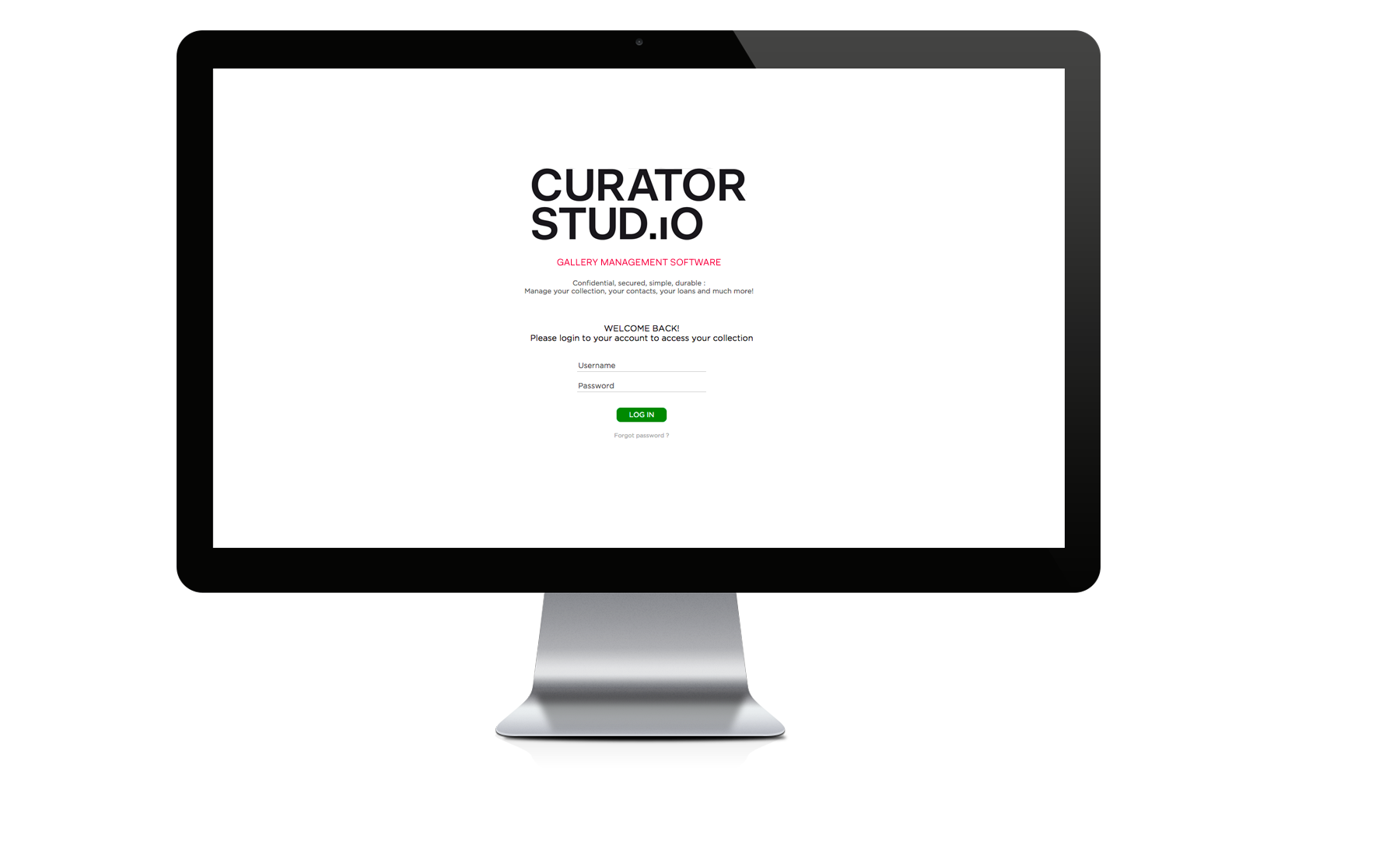 Curator Studio - Premiere solution gestion tout-en-un pour les galeries d'art - Desktop